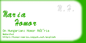 maria homor business card